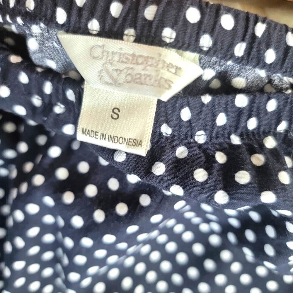CHRISTOPHER & Banks Navy and White Polka Dot Ruffled Hem Skirt - Picture 6 of 6